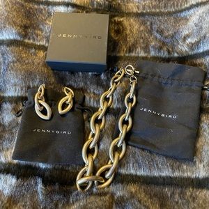 Jenny Bird Sloane collar necklace and earrings - chunky chain